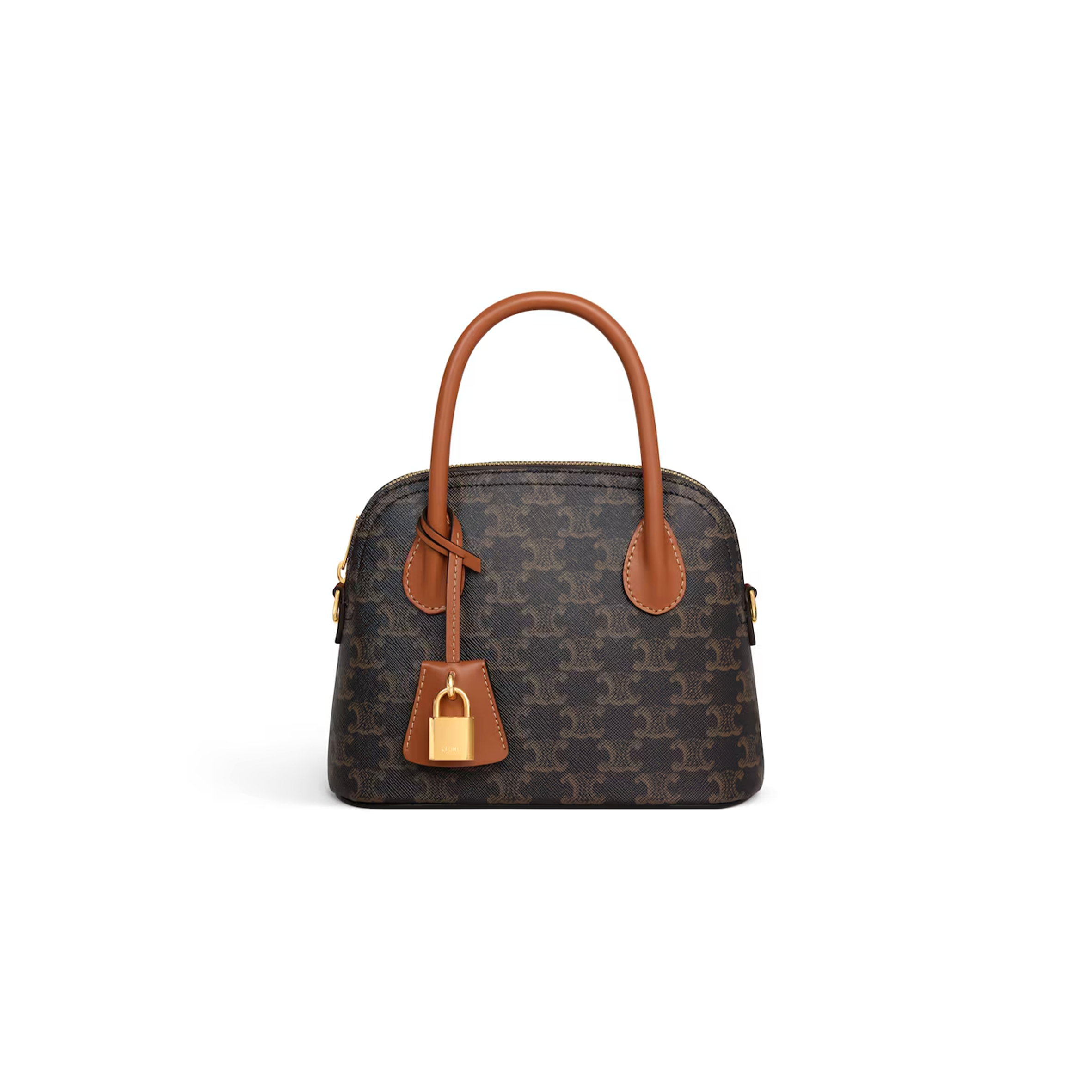 CELINE TEEN HONORINE BAG IN TRIOMPHE CANVAS AND CALFSKIN 120682DNK.04LU (22.5*17*10cm)